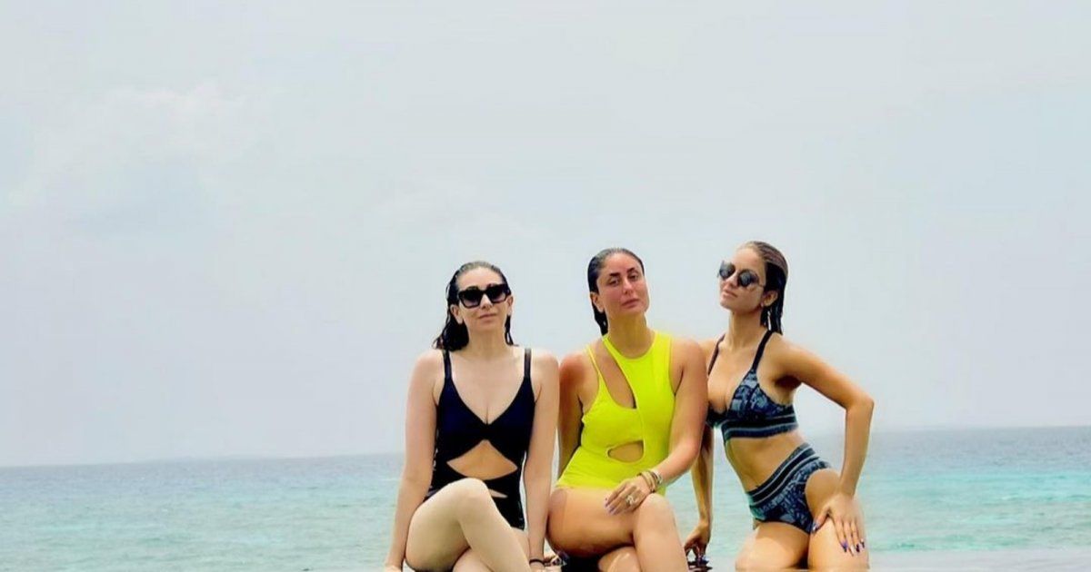 شاهد .. بالصور والفيديو - كارينا كابور وكاريشما كابور وناتاشا بوناوالا في المالديف...والجمهور يتفاعل