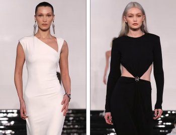 شاهد .. بالصور - جيجي وبيلا حديد تتصدران منصة مصمم عالمي في نيويورك