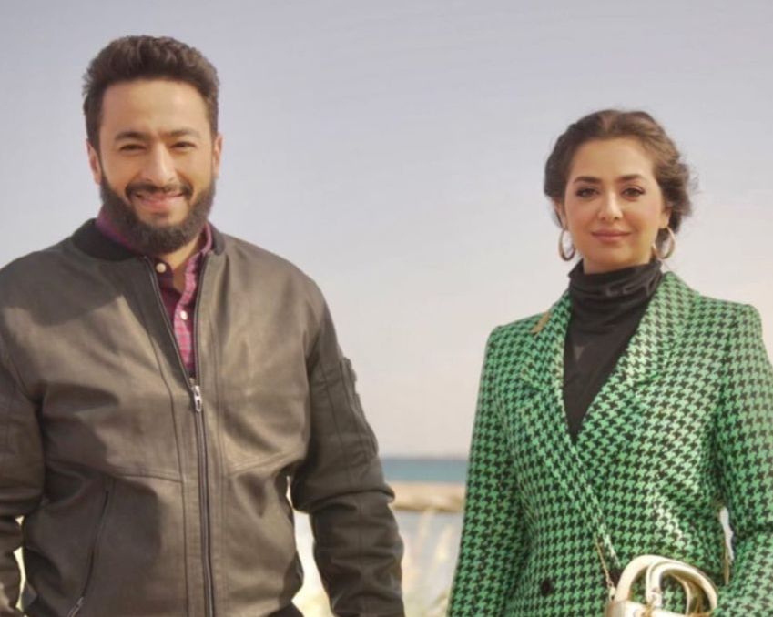 هبة مجدي تروج للمداح بصورة من الكواليس برفقة حمادة هلال- شاهد