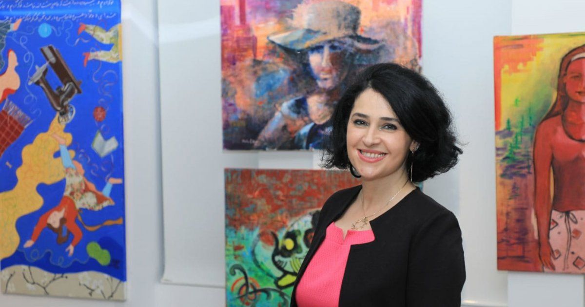 شاهد .. بالصور- معرض فردي لوفاء نصر تحت عنوان "نسيج من حياتي"