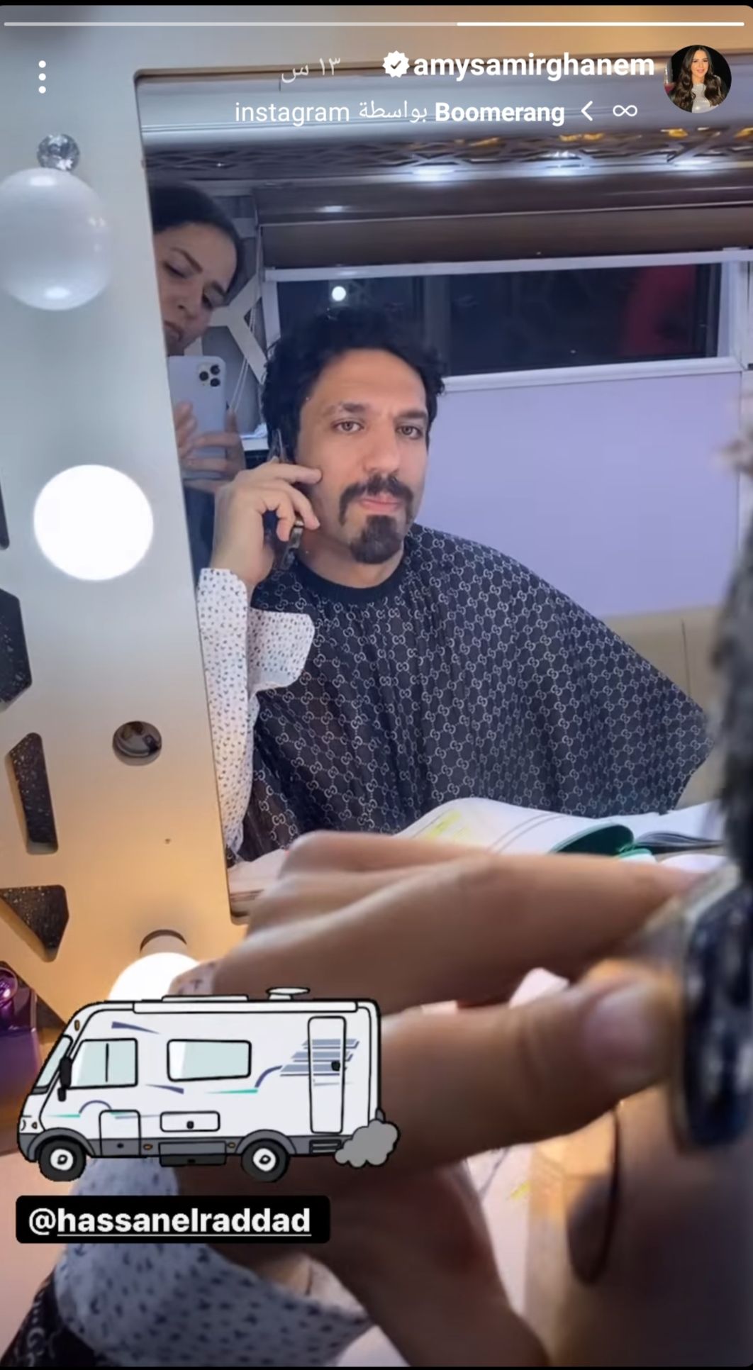 ايمي سمير غانم تروج لمسلسل ” بابلو” بصورة من الكواليس- شاهد