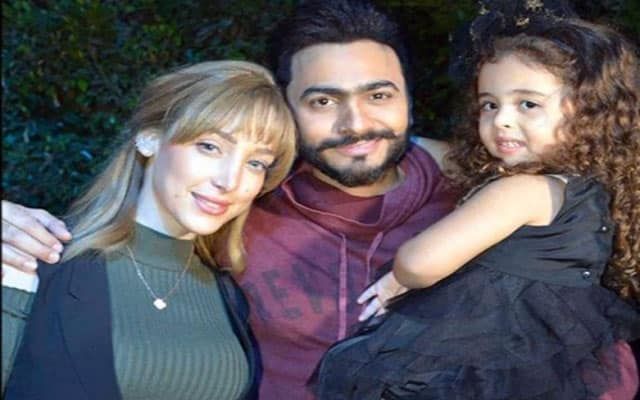 صور بنات تامر حسني تاليه وأمايا.. بسمة بوسيل تحتفل بعيد ميلادهم