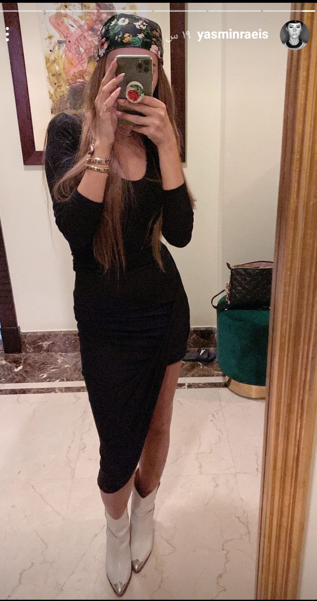 ياسمين رئيس تبرز رشاقتها بفستان اسود مجسم- شاهد