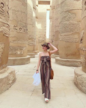 شاهد .. نسرين طافش تقضي عطلتها الصيفية في مصر.. والجمهور يتفاعل مع جمالها