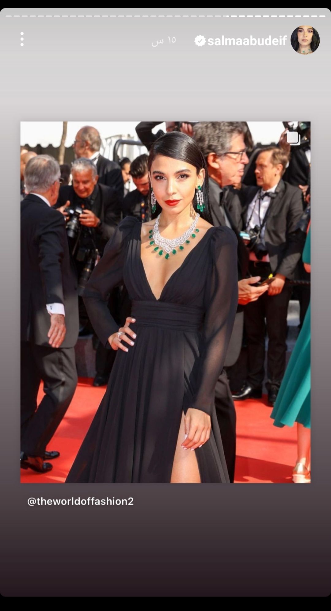 سلمي ابو ضيف تتألق بالاسود في مهرجان كان السينمائي- شاهد