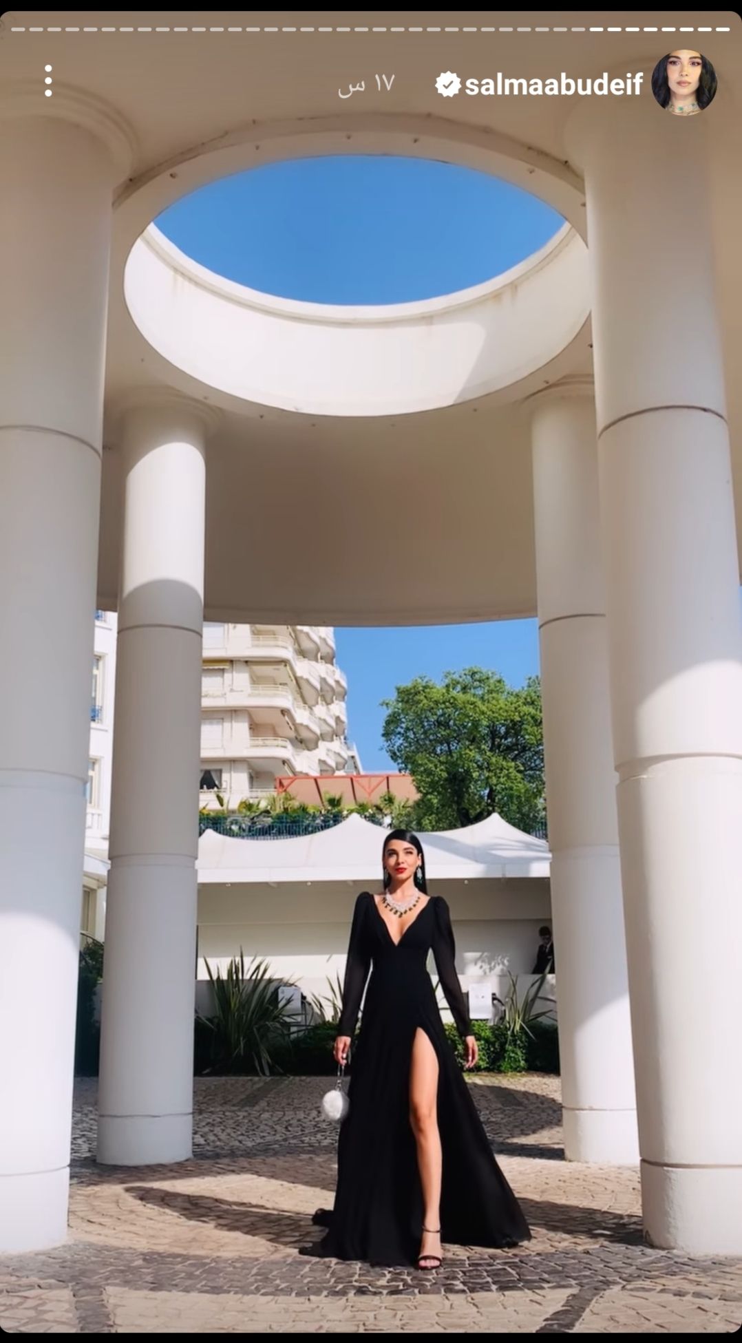 سلمي ابو ضيف تتألق بالاسود في مهرجان كان السينمائي- شاهد