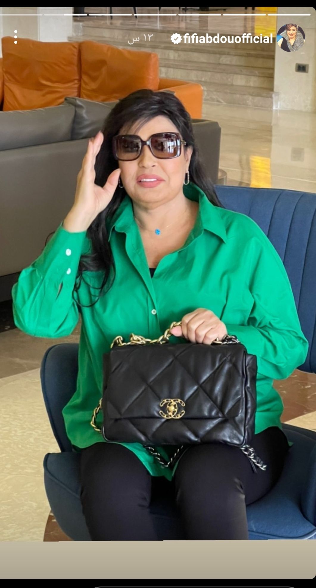 فيفي عبده تتألق بالاخضر في احدث ظهور لها- شاهد