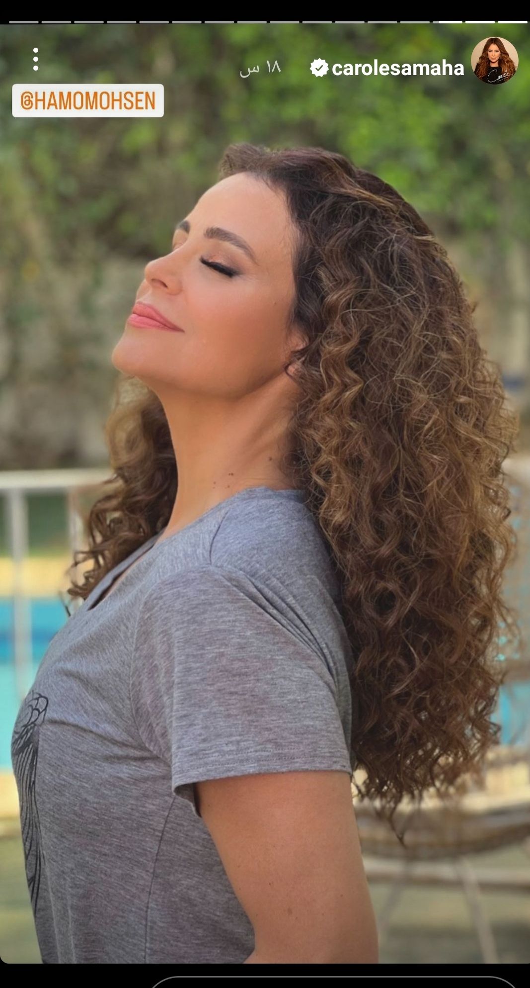 كارول سماحه تتألق بشعر كيرلي في احدث اطلالتها- شاهد