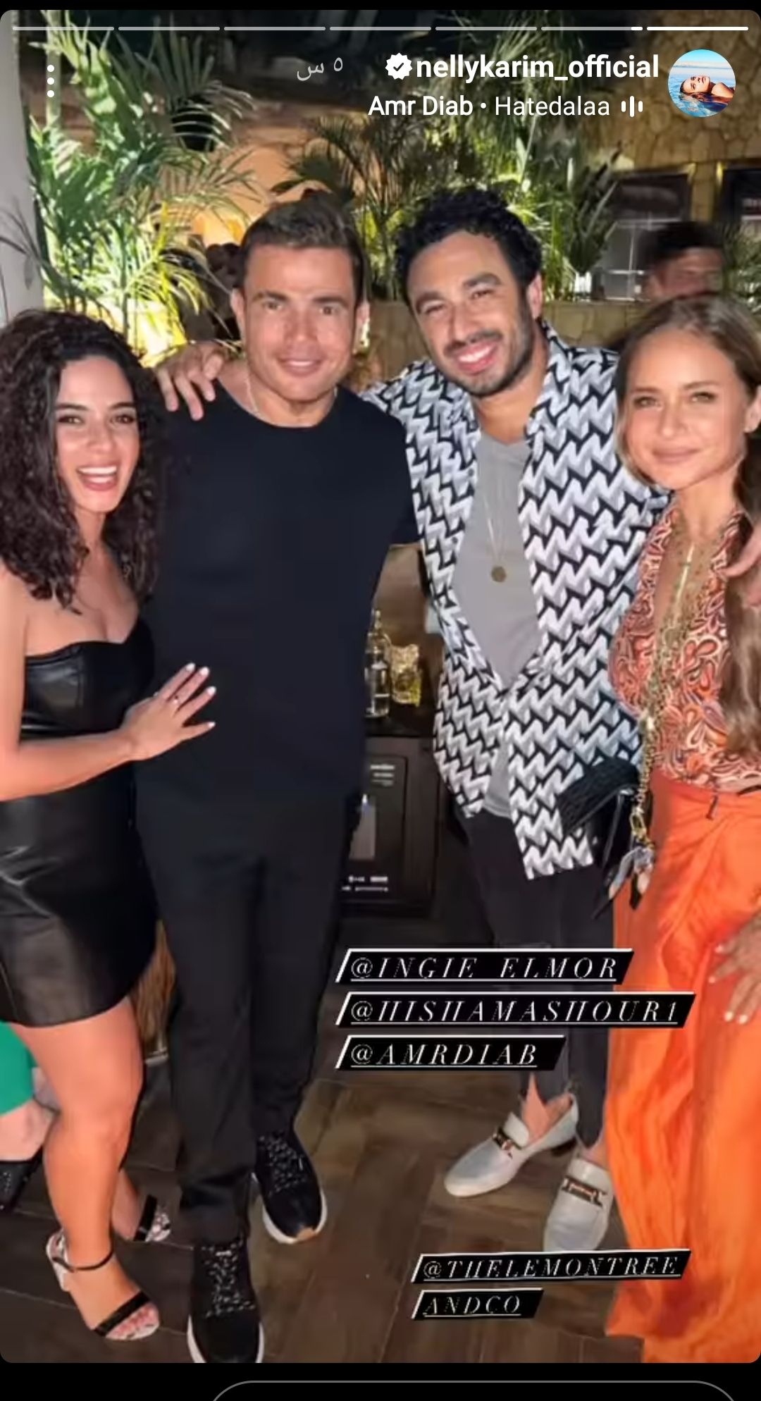 نيللي كريم وزوجها يخطفان الأنظار برفقة عمرو دياب- شاهد