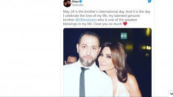 شاهد .. بالصورة - في يوم الأخ العالمي إليسا توجه هذه الرسالة لشقيقها