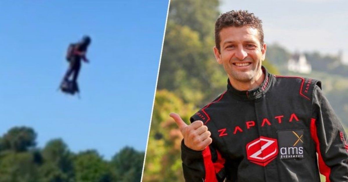 شاهد .. بالفيديو- سقوط المغامر الفرنسي فرانكي زاباتا في بحيرة بعد تحطم لوحه الطائر