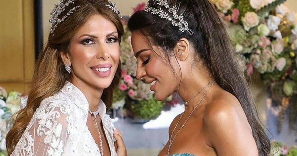 شاهد .. بالفيديو- نادين نسيب نجيم تشارك في عمادة توأمي ناتالي نصر الله