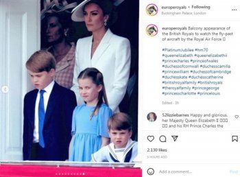 شاهد .. الملكة إليزابيث وأفراد العائلة المالكة يطلون على شرفة قصر باكينغهام والأمير لويس يلفت الأنظار-بالصور والفيديو