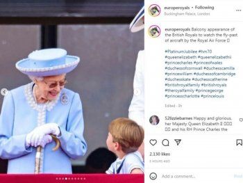 شاهد .. الملكة إليزابيث وأفراد العائلة المالكة يطلون على شرفة قصر باكينغهام والأمير لويس يلفت الأنظار-بالصور والفيديو