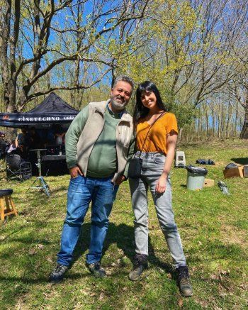 شاهد .. بالصورة- زينة مكي توجه رسالة لسامر البرقاوي بعد الإنتهاء من تصوير فيلم الهيبة