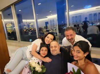 شاهد .. جورج وسوف يجمع أمل عرفة وعبد المنعم عمايري في منزله وهذه التفاصيل - بالصور