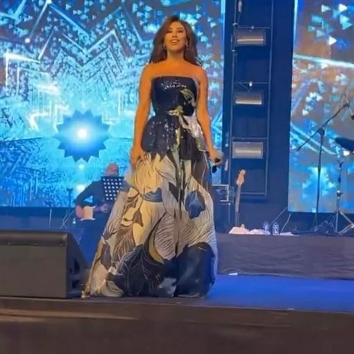 سعره 100 ألف جنيه : نجوى كرم بفستان أزرق أنيق تحفة – شاهد