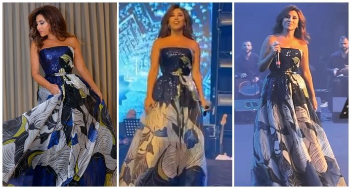سعره 100 ألف جنيه : نجوى كرم بفستان أزرق أنيق تحفة – شاهد