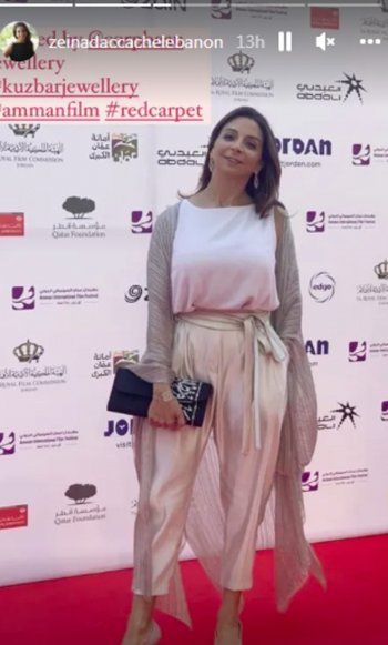 شاهد .. بالصور- بطلات "مدرسة الروابي للبنات" وكارمن لبس وجورج خباز وزينة دكاش في إفتتاح مهرجان عمان السينمائي