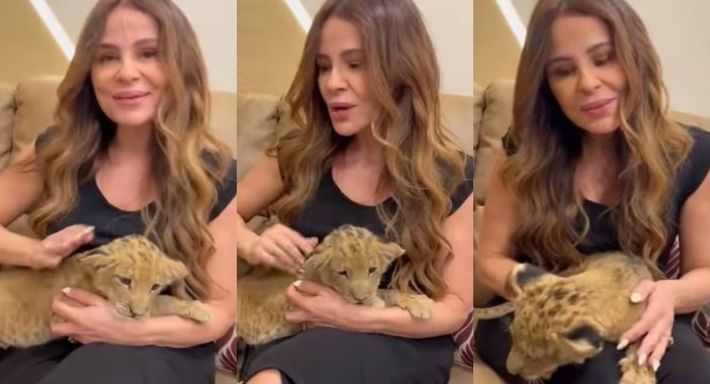 في عيد ميلادها – كارول سماحة معاها الأسد