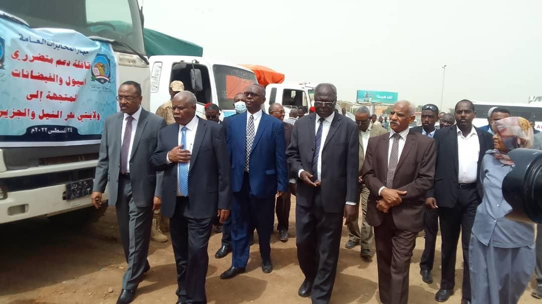 جهازالمخابرات العامة يسير قوافل إغاثيةلمتضرري السيول بنهر النيل والجزيرة