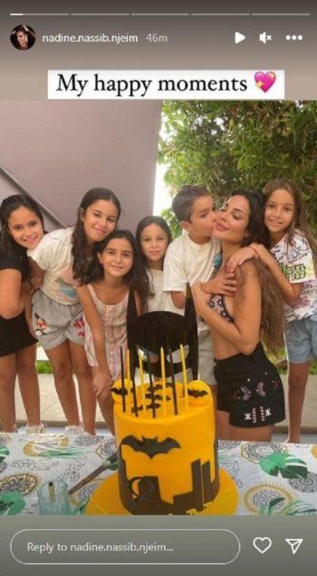 شاهد .. نادين نسيب نجيم تحتفل بعيد ميلاد إبنها.. وتظهر بملابس السباحة
