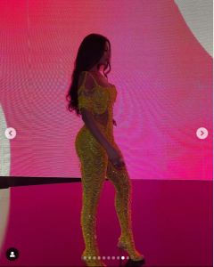 بدون بطانة من فوق وتحت .. اتفرج هيفاء وهبي تبرز مفاتنها بالكامل بالأصفر الشفاف