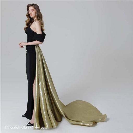فستان بذيل من ” أنغام ” تظهر به أمام الجمهور – شاهد