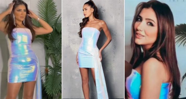 بالصور – مي عمر بتتدلع عليك بفستان مفتوح علي البحري