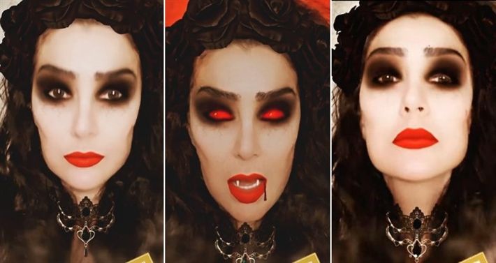 بالصور – غادة عبدالرازق اتحولت لزومبي و بتخوف العيال الصغيرة