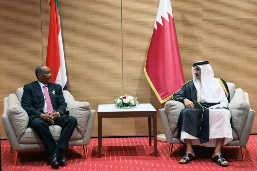 رئيس مجلس السيادة يلتقي أمير دولة قطر