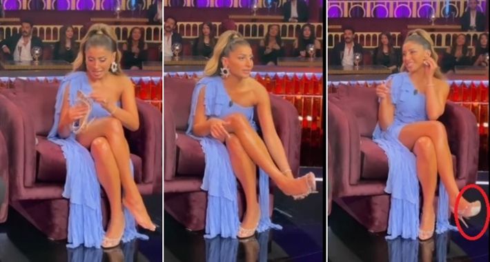 دينا الشربيني لابسة الجزمة بالتكت بتاعها : عرفنا إنها جديدة – شاهد