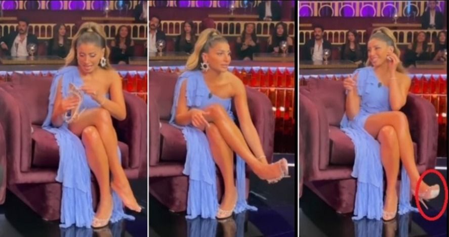 دينا الشربيني لابسة الجزمة بالتكت بتاعها : عرفنا إنها جديدة – شاهد