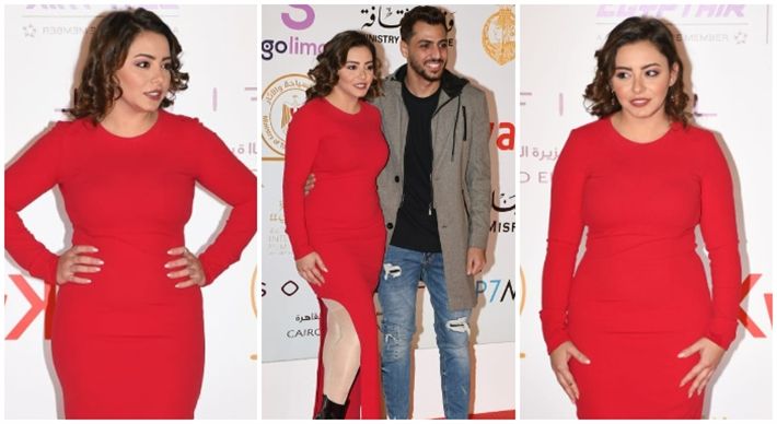 بالاحمر الناري – إلهام عبد البديع رجعت من شهر العسل لحضور مهرجان القاهرة – شاهد