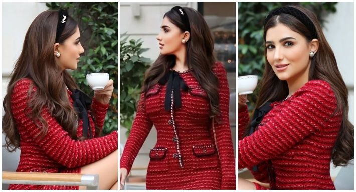 مي عمر بفستان احمر قصير هياكل منها حتة – شاهد