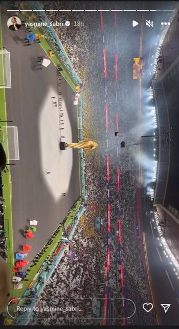 شاهد .. ياسمين صبري تطل من إفتتاح كأس العالم في قطر.. والجمهور ينتقد إطلالتها