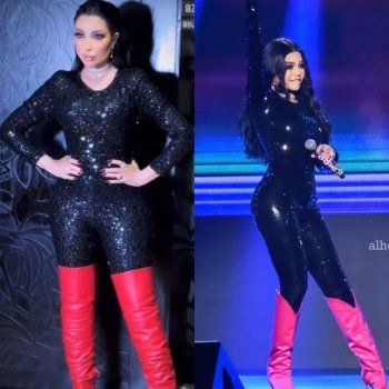 شاهد .. دنيا بطمة تعيد إطلالة هيفا وهبي في حفلها في السعودية.. وهكذا بدت عليها!