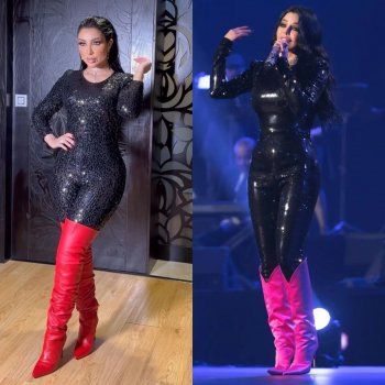 شاهد .. دنيا بطمة تعيد إطلالة هيفا وهبي في حفلها في السعودية.. وهكذا بدت عليها!