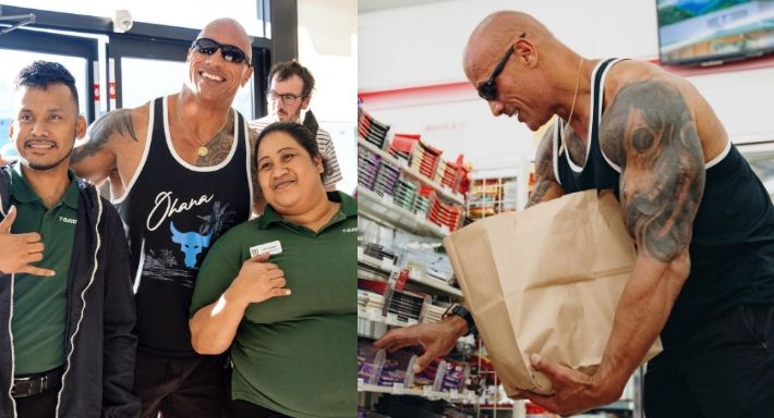 بالفيديو – ذا روك كان حرامي تشوكليت وهو صغير