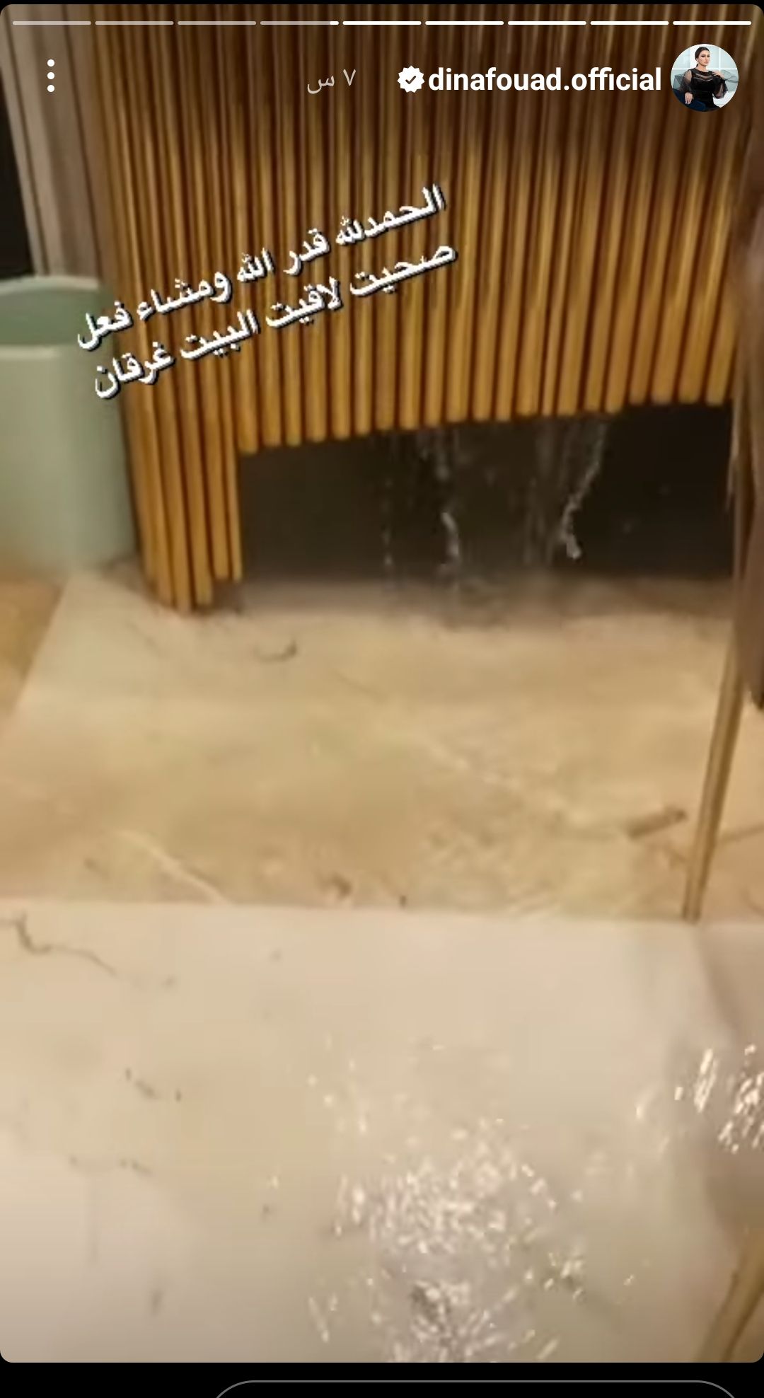 دينا فؤاد :” صحيت لاقيت البيت غرقان”