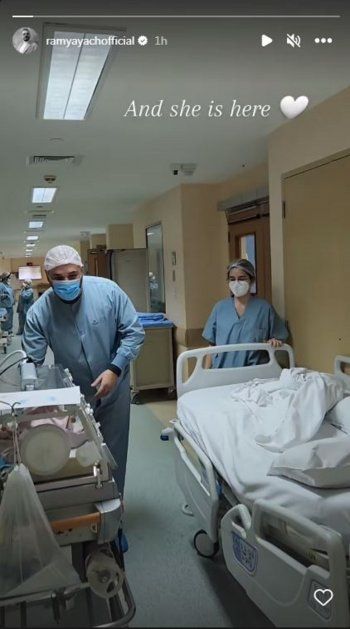 شاهد .. رامي عياش وزوجته يرزقان بطفلتهما الثالثة.. وحالة من الفرح