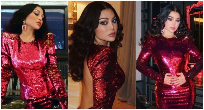 بالفستان الاحمر المدلع – هيفاء وهبي تحتفل بالكريسماس : شاهد