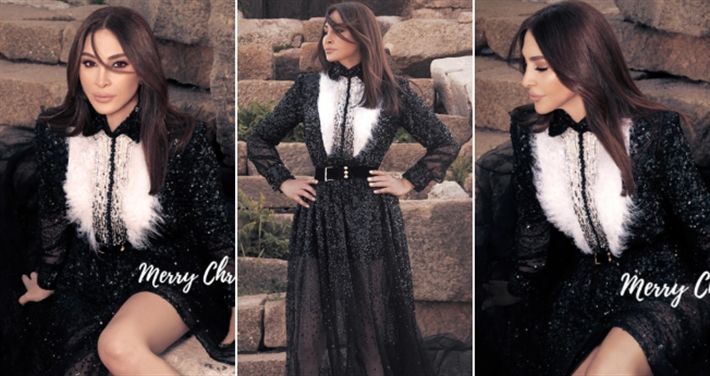 إليسا تحتفل براس السنه بفستان مفتوح – شاهد