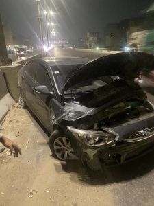 عاجل وبالصور .. بطل فليم حرب كرموز يتعرض لحادث سير مروع