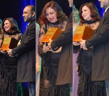 شاهد .. إلهام شاهين تعبّر عن سعادتها بتكريمها في العراق-بالصور