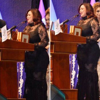 شاهد .. إلهام شاهين تعبّر عن سعادتها بتكريمها في العراق-بالصور