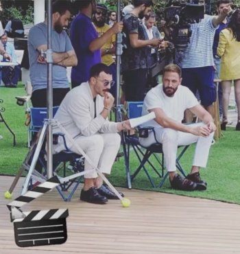 شاهد .. بالصور - نيقولا معوض وباسل خياط في كواليس "الثمن"