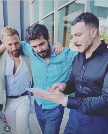 شاهد .. بالصور - نيقولا معوض وباسل خياط في كواليس "الثمن"