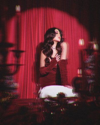 شاهد .. هيفا وهبي بفستان أحمر مخملي وإليكم سعره