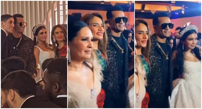 محمد رمضان يظهر في حفل زفاف ابنة أخت شريهان